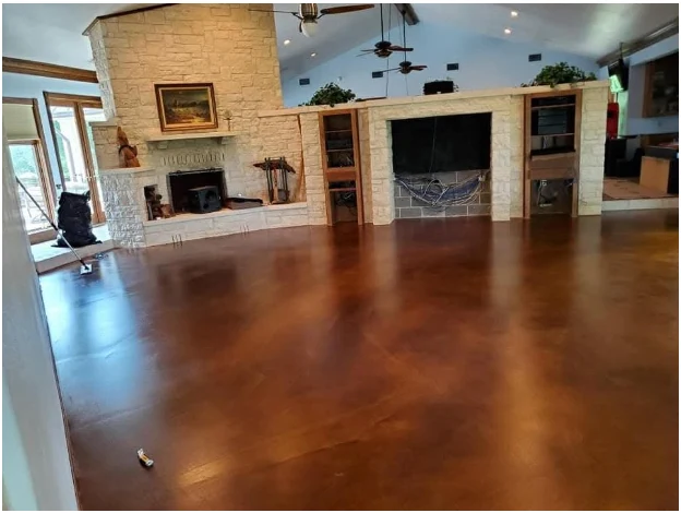 Stained concrete project 6 completed in Austin